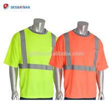 OEM Hi Vis Orange / Jaune Classe 2 T-shirt de sécurité à manches courtes Réfléchissant Industriel Vêtements de Travail Uniforme Avec Poche poitrine